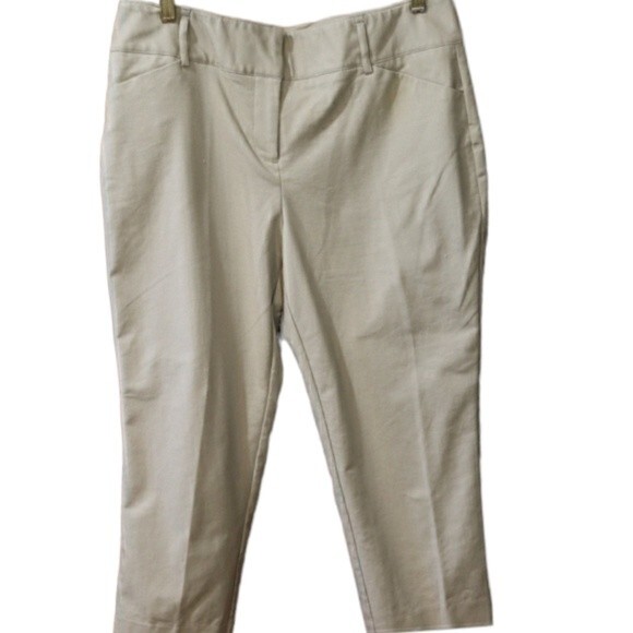 Dana Buchman Tan Flat Front Capri Pants 14 - Picture 1 of 8